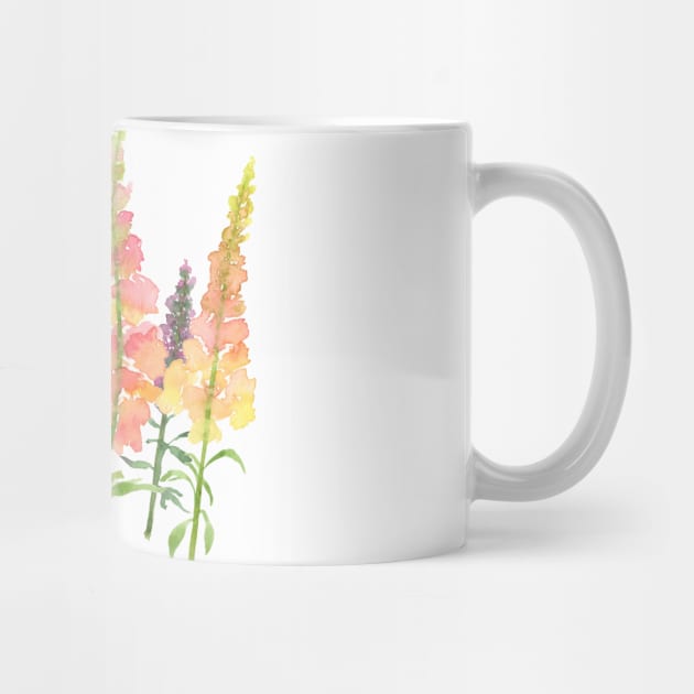 Autumnal Watercolour Snapdragons by DesignScape by Janessa